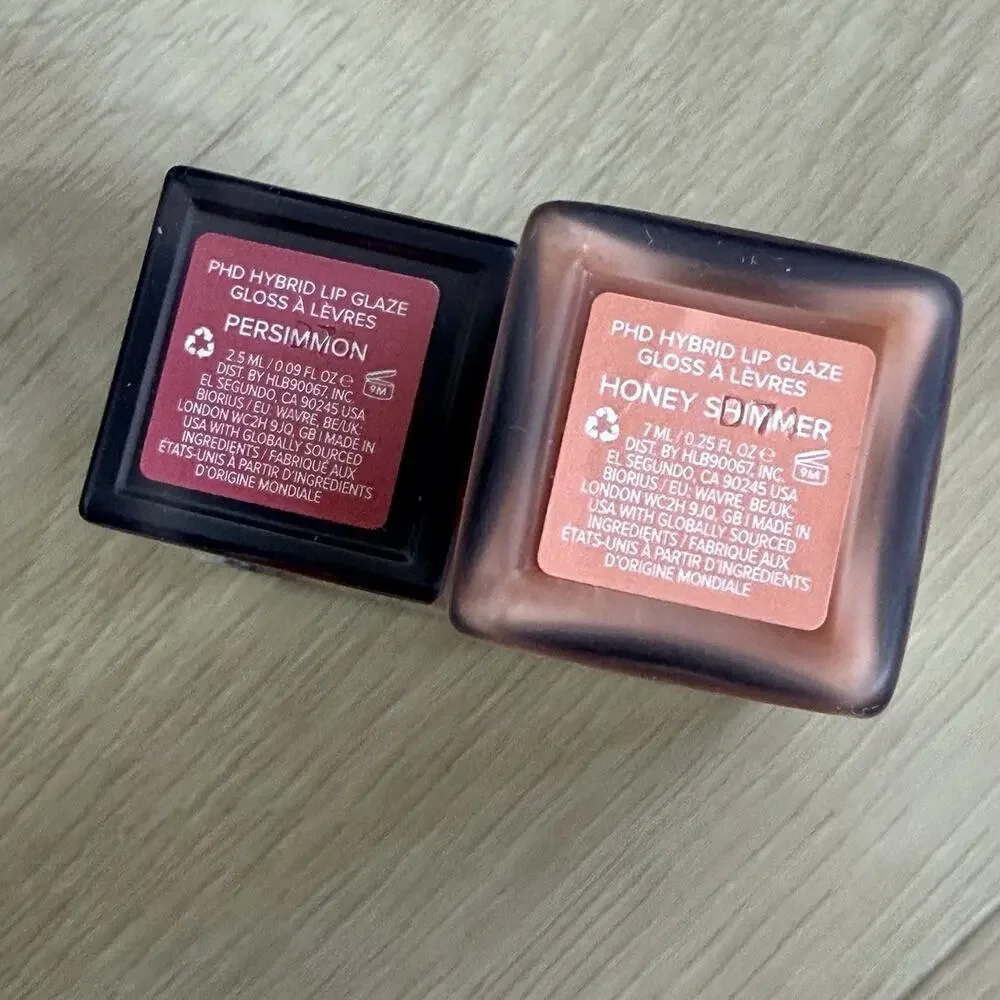 Haus Labs PHD Hybrid Lip Glaze Lot Persimmon Honey Shimmer Lady Gaga 2pc